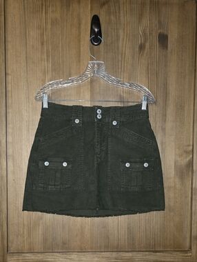 American Eagle Dark Olive Green Corduroy Mini Skirt
